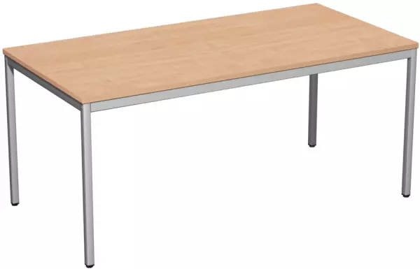 Schreibtisch,HxBxT 720x1600x 800mm,Platte Holz,Dekor Platte Buche,Gestell RAL9006