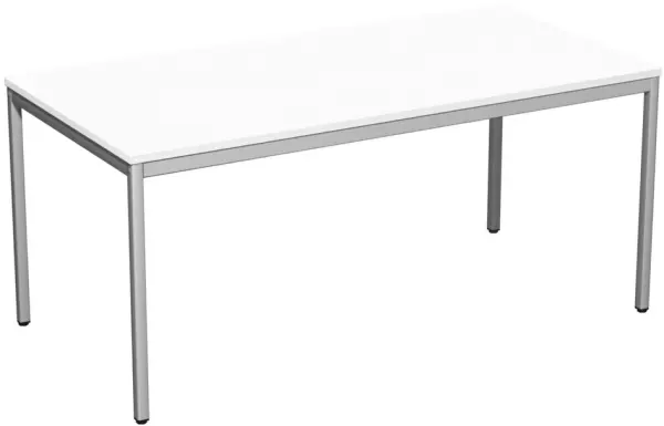 Schreibtisch,HxBxT 720x1600x 800mm,Platte Holz,Dekor Platte weiß,Gestell RAL9006