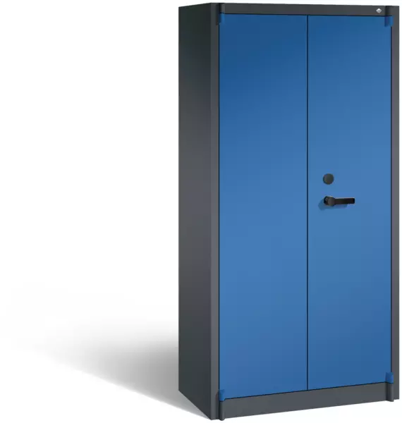 Armoire antifeu,HxlxP 1950x 930x500mm,4tablettes,corps RAL7021,façade RAL5010
