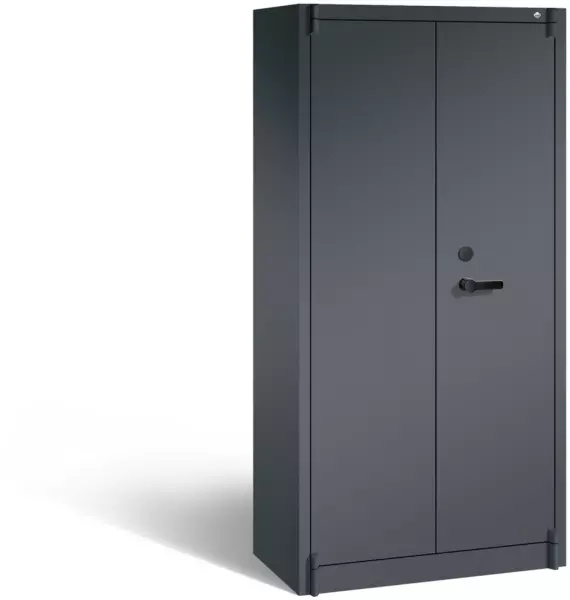Armoire antifeu,HxlxP 1950x 930x500mm,4tablettes,corps RAL7021,façade RAL7021