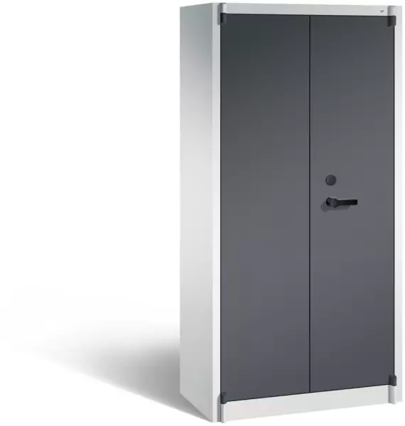 Armoire antifeu,HxlxP 1950x 930x500mm,4tablettes,corps RAL7035,façade RAL7021