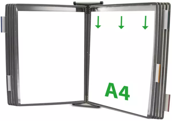Wand-Sichttafelsystem,DIN A4, hoch,10 Tafeln,grau