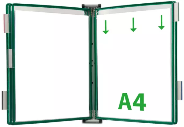 Wand-Sichttafelsystem,DIN A4, hoch,5 Tafeln,grün