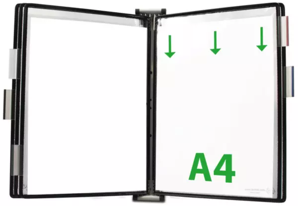 Wand-Sichttafelsystem,DIN A4, hoch,5 Tafeln,schwarz