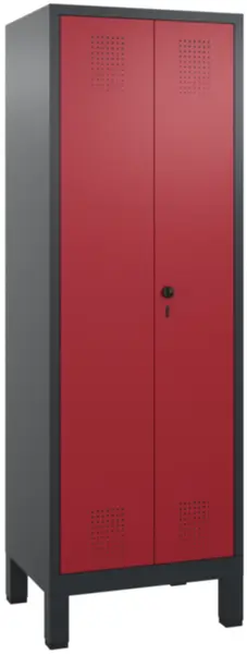 armoire vestiaires,HxlxP 1850x 610x500mm,2compart.,corps RAL7021,façade RAL3003