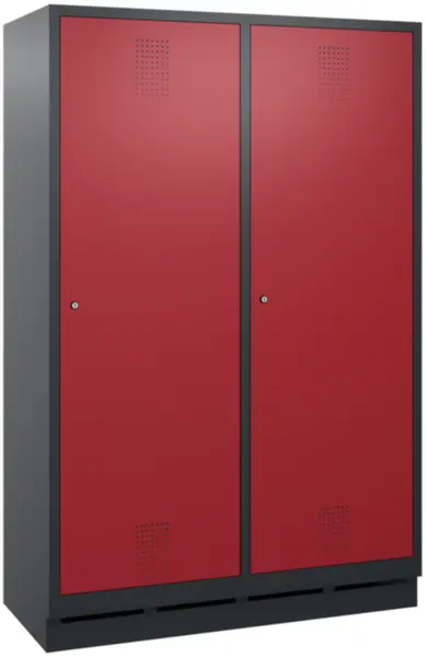 armoire vestiaires,HxlxP 1800x 1190x500mm,4compart.,corps RAL7021,façade RAL3003