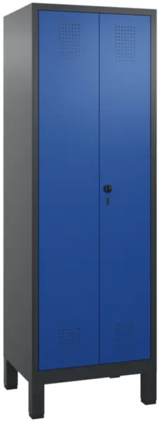 armoire vestiaires,HxlxP 1850x 610x500mm,2compart.,corps RAL7021,façade RAL5010