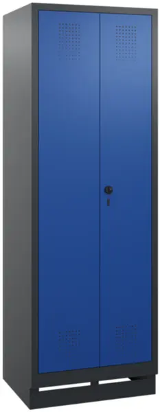 armoire vestiaires,HxlxP 1800x 610x500mm,2compart.,corps RAL7021,façade RAL5010