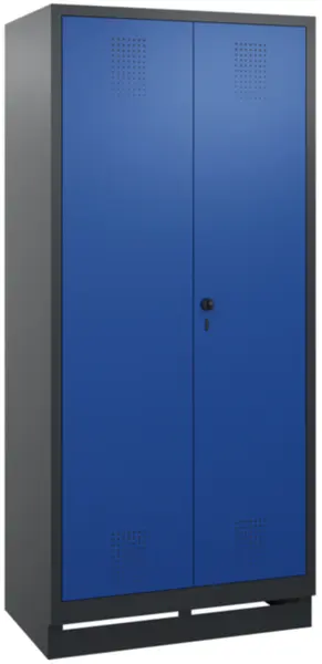 armoire vestiaires,HxlxP 1800x 810x500mm,2compart.,corps RAL7021,façade RAL5010