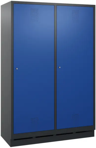 armoire vestiaires,HxlxP 1800x 1190x500mm,4compart.,corps RAL7021,façade RAL5010