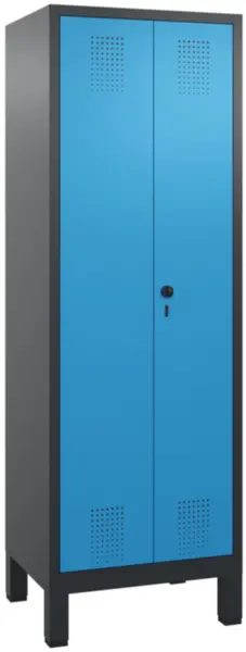 armoire vestiaires,HxlxP 1850x 610x500mm,2compart.,corps RAL7021,façade RAL5012