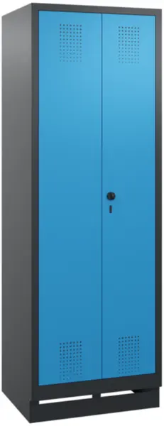 armoire vestiaires,HxlxP 1800x 610x500mm,2compart.,corps RAL7021,façade RAL5012