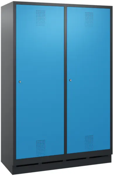 armoire vestiaires,HxlxP 1800x 1190x500mm,4compart.,corps RAL7021,façade RAL5012