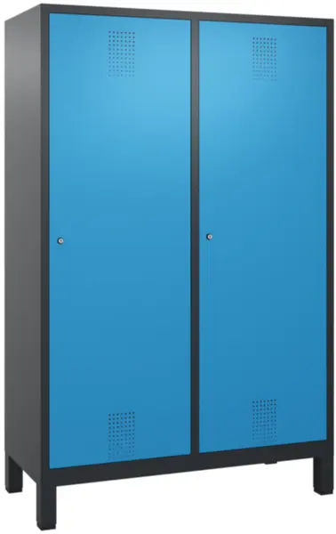 armoire vestiaires,HxlxP 1850x 1190x500mm,4compart.,corps RAL7021,façade RAL5012
