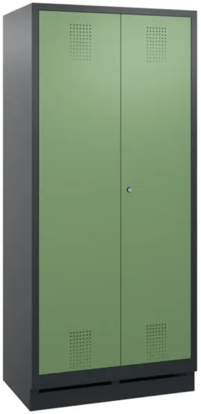 armoire vestiaires,HxlxP 1800x 810x500mm,2compart.,corps RAL7021,façade RAL6011