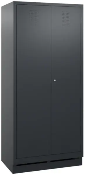 armoire vestiaires,HxlxP 1800x 810x500mm,2compart.,corps RAL7021,façade RAL7021