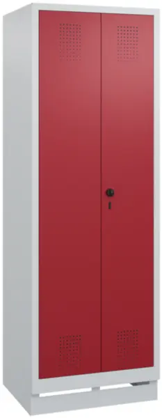 armoire vestiaires,HxlxP 1800x 610x500mm,2compart.,corps RAL7035,façade RAL3003