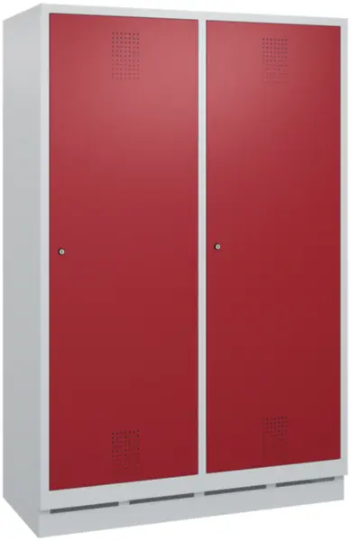 armoire vestiaires,HxlxP 1800x 1190x500mm,4compart.,corps RAL7035,façade RAL3003