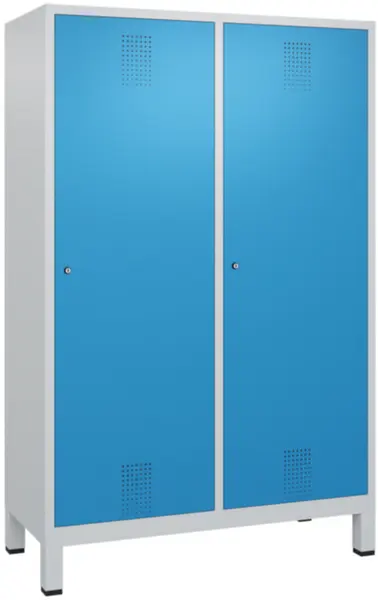 armoire vestiaires,HxlxP 1850x 1190x500mm,4compart.,corps RAL7035,façade RAL5012