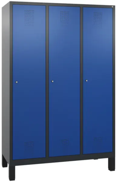 armoire vestiaires,HxlxP 1850x 1190x500mm,3compart.,corps RAL7021,façade RAL5010