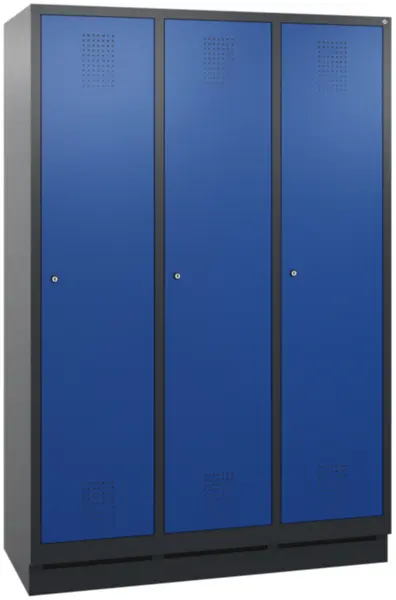 armoire vestiaires,HxlxP 1800x 1190x500mm,3compart.,corps RAL7021,façade RAL5010