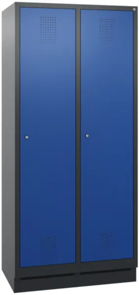 armoire vestiaires,HxlxP 1800x 810x500mm,2compart.,corps RAL7021,façade RAL5010