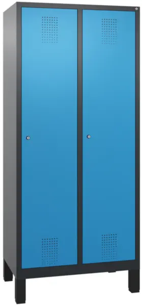 armoire vestiaires,HxlxP 1850x 810x500mm,2compart.,corps RAL7021,façade RAL5012