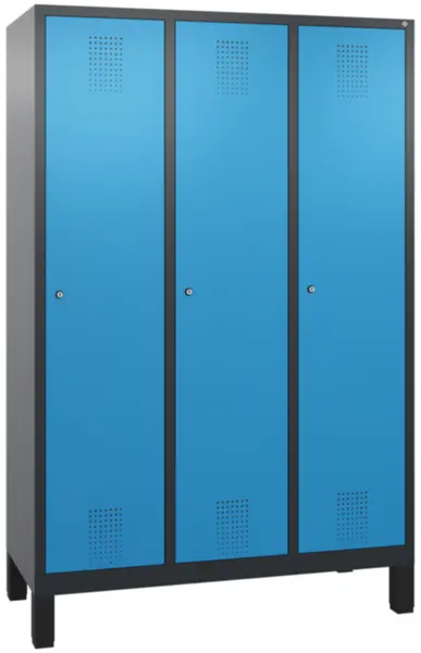 armoire vestiaires,HxlxP 1850x 1190x500mm,3compart.,corps RAL7021,façade RAL5012