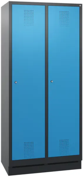 armoire vestiaires,HxlxP 1800x 810x500mm,2compart.,corps RAL7021,façade RAL5012
