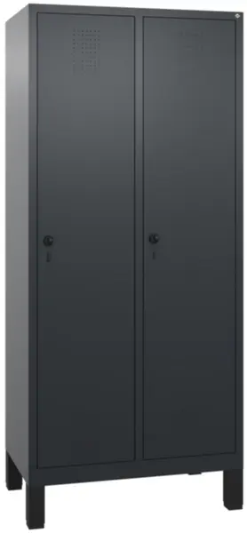 armoire vestiaires,HxlxP 1850x 810x500mm,2compart.,corps RAL7021,façade RAL7021