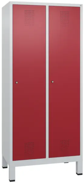 armoire vestiaires,HxlxP 1850x 810x500mm,2compart.,corps RAL7035,façade RAL3003