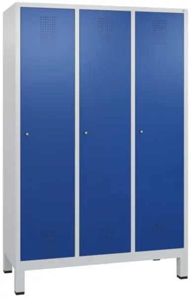 armoire vestiaires,HxlxP 1850x 1190x500mm,3compart.,corps RAL7035,façade RAL5010