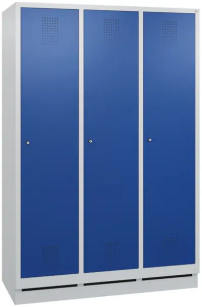 armoire vestiaires,HxlxP 1800x 1190x500mm,3compart.,corps RAL7035,façade RAL5010