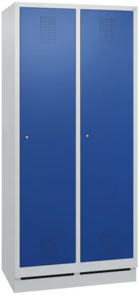 armoire vestiaires,HxlxP 1800x 810x500mm,2compart.,corps RAL7035,façade RAL5010