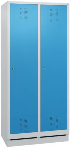 armoire vestiaires,HxlxP 1800x 810x500mm,2compart.,corps RAL7035,façade RAL5012