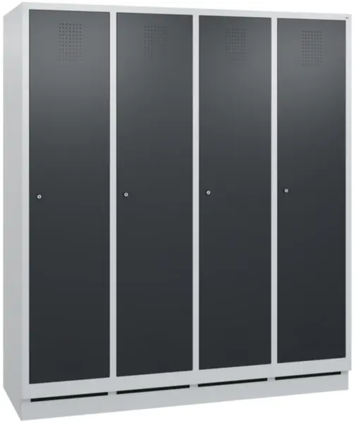 armoire vestiaires,HxlxP 1800x 1590x500mm,4compart.,corps RAL7035,façade RAL7021