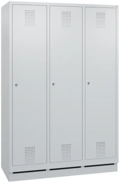 armoire vestiaires,HxlxP 1800x 1190x500mm,3compart.,corps RAL7035,façade RAL7035