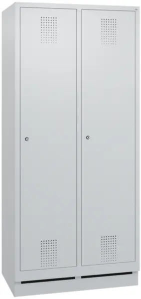 armoire vestiaires,HxlxP 1800x 810x500mm,2compart.,corps RAL7035,façade RAL7035
