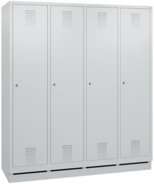 armoire vestiaires,HxlxP 1800x 1590x500mm,4compart.,corps RAL7035,façade RAL7035
