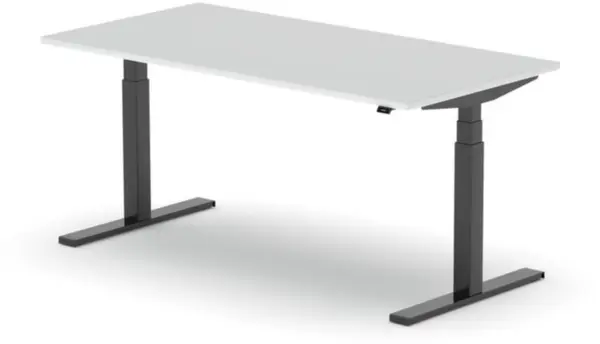 Elektrisch hvst. Schreibtisch, HxBxT 640-1300x1600x800mm, Platte weiß