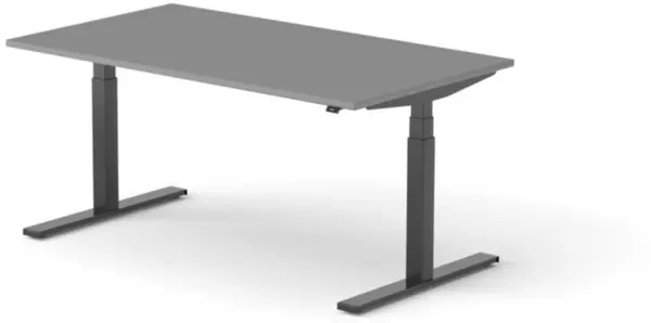 Elektrisch hvst. Schreibtisch, HxBxT 640-1300x1600x900mm, Platte dunkelgrau