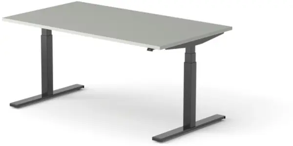 Elektrisch hvst. Schreibtisch, HxBxT 640-1300x1600x900mm, Platte hellgrau