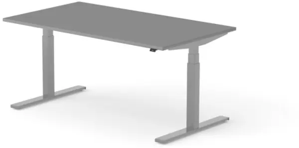 Elektrisch hvst. Schreibtisch, HxBxT 640-1300x1600x900mm, Platte dunkelgrau