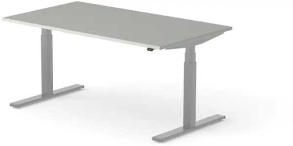 Elektrisch hvst. Schreibtisch, HxBxT 640-1300x1600x900mm, Platte hellgrau
