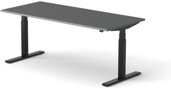 Elektrisch hvst. Schreibtisch, HxBxT 640-1300x1800x800mm, Platte dunkelgrau