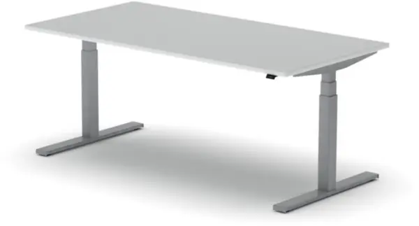Elektrisch hvst. Schreibtisch, HxBxT 640-1300x1800x900mm, Platte weiß