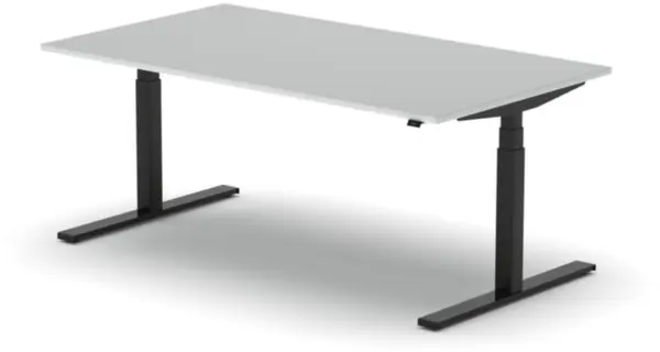 Elektrisch hvst. Schreibtisch, HxBxT 640-1300x1800x1000mm, Platte weiß
