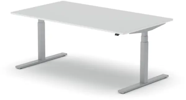 Elektrisch hvst. Schreibtisch, HxBxT 640-1300x1800x1000mm, Platte weiß