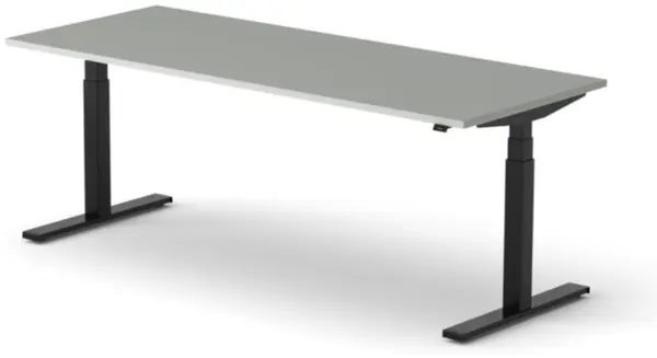 Elektrisch hvst. Schreibtisch, HxBxT 640-1300x2000x800mm, Platte hellgrau