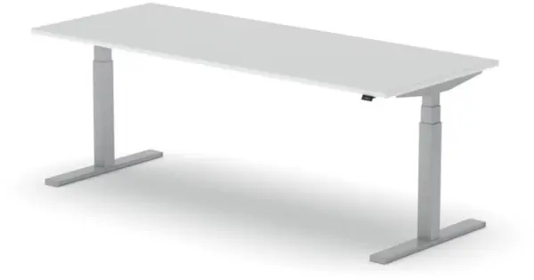 Elektrisch hvst. Schreibtisch, HxBxT 640-1300x2000x800mm, Platte weiß